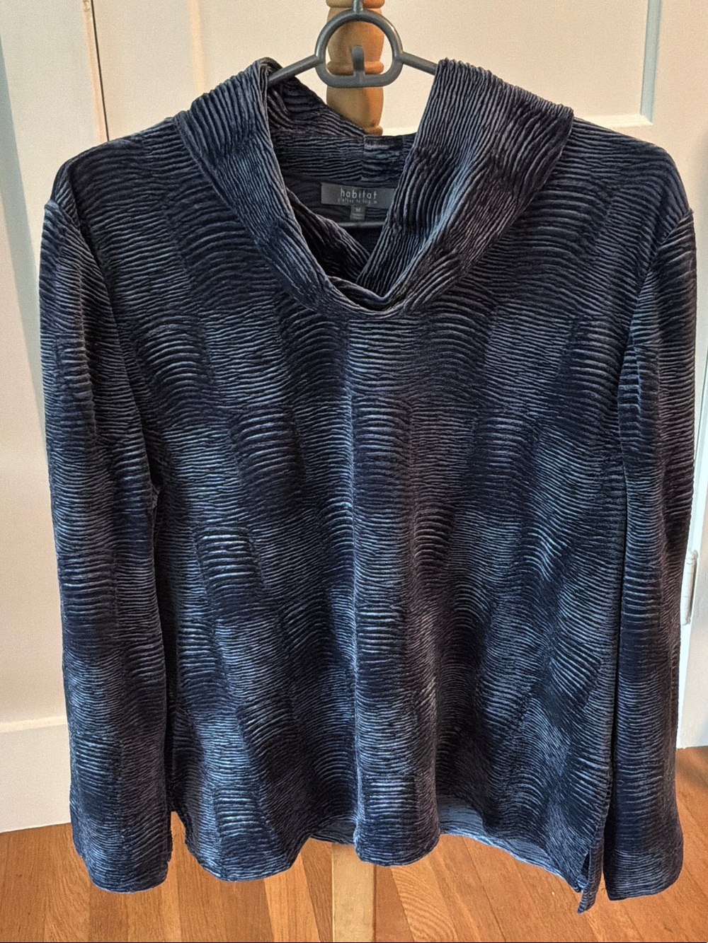 Habitat Women's Navy Ribbed Cowl Neck Sweater